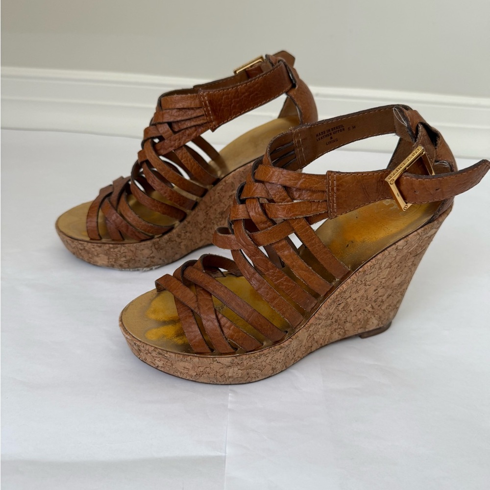 Tory Burch Anamarte Strappy Leather Cork Wedge Sandal